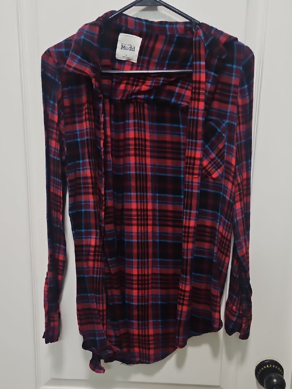 Mudd Red, Black & Blue Plaid Shirt